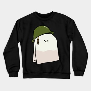 cute little teabag wearing a ww2 army helmet Crewneck Sweatshirt